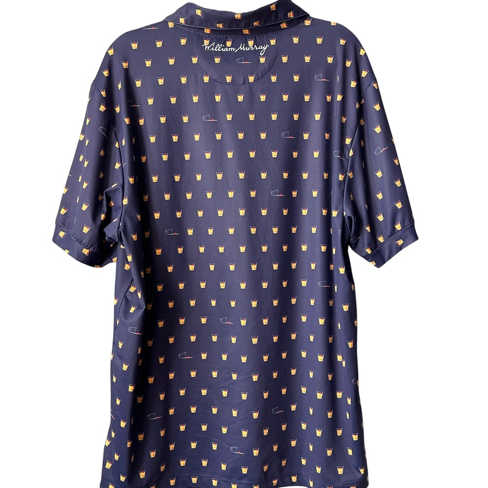 William Murray Golf Polo Drink Print Short Sleeve Collared‎ Shirt XL - Picture 6 of 8